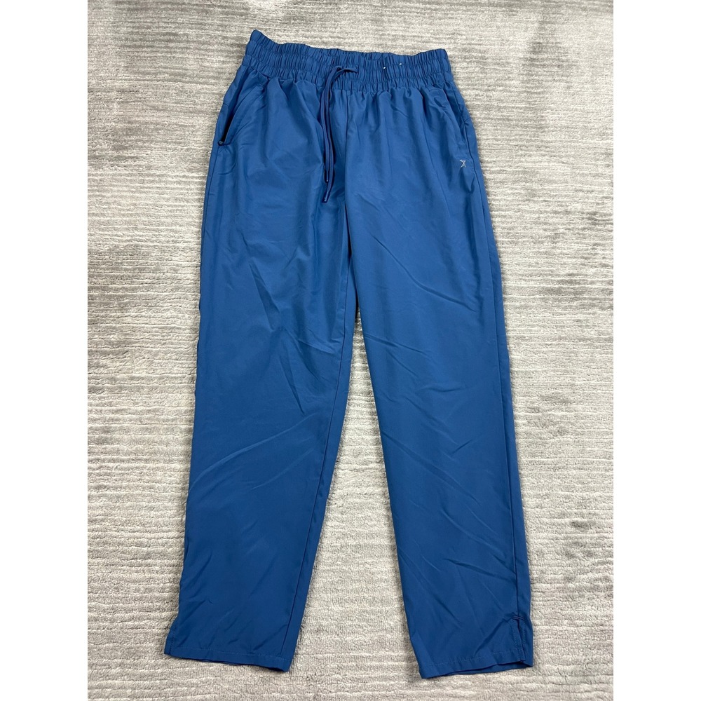 Xersion Active Pants Women Medium Blue Straight Leg Drawstring Waist Stretch